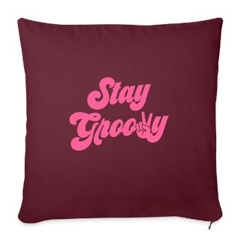 Stay Groovy - Sofakissenbezug 45 x 45 cm - Burgunderrot - Vorne