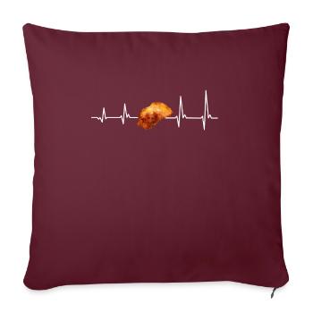 Schnitzelfan Herzschlag Schnitzel - Sofakissenbezug 45 x 45 cm - Burgunderrot - Vorne