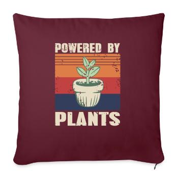 Rétro Vintage Propulsé par des plantes Thé de jardinage - Housse de coussin décorative 45 x 45 cm - bordeaux - Devant