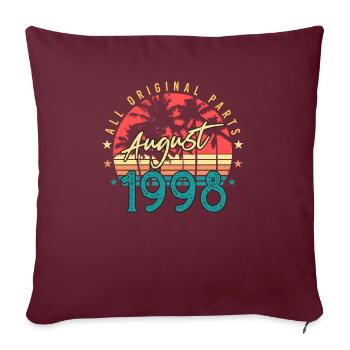 Mois de naissance Août 1998 - Housse de coussin décorative 45 x 45 cm - bordeaux - Devant
