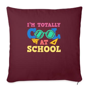 Les enfants retournent à l’école totalement cool à l’école pour - Housse de coussin décorative 45 x 45 cm - bordeaux - Devant