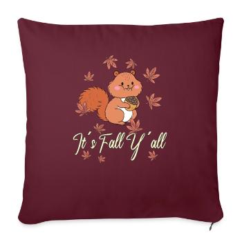 Chers écureuils Thanksgiving Automne Vous tous - Housse de coussin décorative 45 x 45 cm - bordeaux - Devant