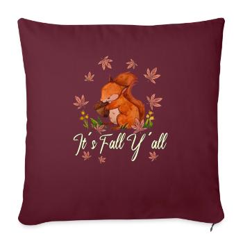 Chers écureuils Thanksgiving Automne Vous tous - Housse de coussin décorative 45 x 45 cm - bordeaux - Devant