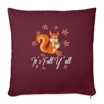 Chers écureuils Thanksgiving Automne Vous tous - Housse de coussin décorative 45 x 45 cm - bordeaux - Devant