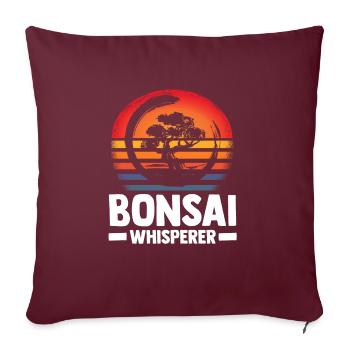 Bonsaï - Housse de coussin décorative 45 x 45 cm - bordeaux - Devant