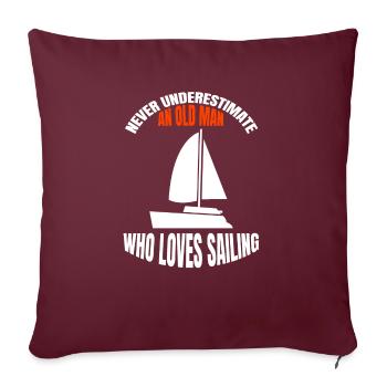 Voilier Marin Capitaine Voilier Voile Voile - Housse de coussin décorative 45 x 45 cm - bordeaux - Devant