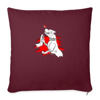 Pitbull love dog propriétaire - pitbull terrier - Housse de coussin décorative 45 x 45 cm - bordeaux - Devant