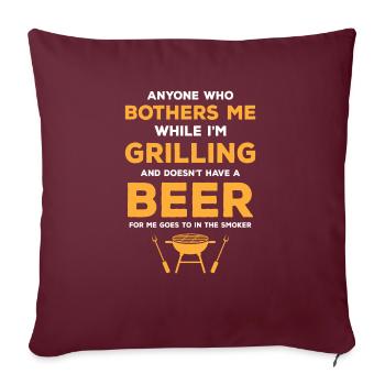 Barbecue Grill Grill Accessoires BBQ Grill Master Grill Grill - Housse de coussin décorative 45 x 45 cm - bordeaux - Devant