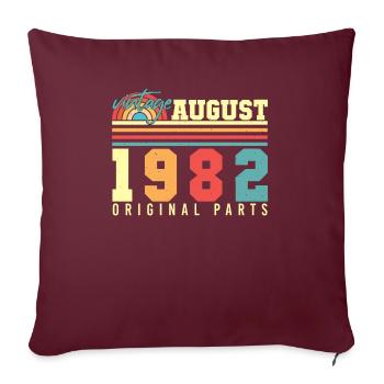 40e anniversaire août 1982 - Housse de coussin décorative 45 x 45 cm - bordeaux - Devant