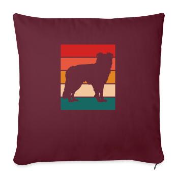 Border Collie Silhoutte mit Retro-Farbe - Sofakissenbezug 45 x 45 cm - Burgunderrot - Vorne
