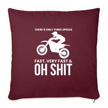 Trois vitesses rapides, très rapides et oh merde motocross - Housse de coussin décorative 45 x 45 cm - bordeaux - Devant