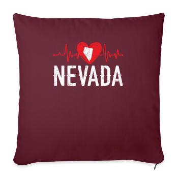 Nevada Heartbeat USA Amérique Névonadiens Nevadans - Housse de coussin décorative 45 x 45 cm - bordeaux - Devant