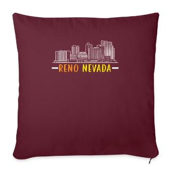 Reno Nevada États-Unis Amérique Névoniens Nevadans - Housse de coussin décorative 45 x 45 cm - bordeaux - Devant