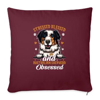 Gesegneter Australian Shepherd Besessener - Sofakissenbezug 45 x 45 cm - Burgunderrot - Vorne