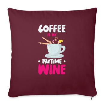 Café Caféine Vin Boire Café Addict - Housse de coussin décorative 45 x 45 cm - bordeaux - Devant