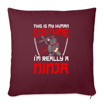 Ninja Geschenk Karate Ninjutsu Judo Samurai Japan - Sofakissenbezug 45 x 45 cm - Burgunderrot - Vorne