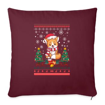 Vilain Noël Fox Pattern Tricoté Noël Christ Enfant - Housse de coussin décorative 45 x 45 cm - bordeaux - Devant