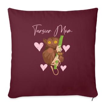 Tarsier Mama Große Augen Bäume Wald Tierliebhaber - Sofakissenbezug 45 x 45 cm - Burgunderrot - Vorne