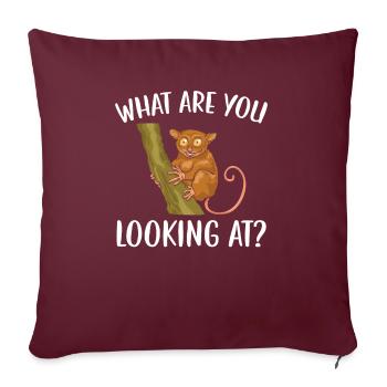 Was siehst du auf Big Eyes Animal Tarsier - Sofakissenbezug 45 x 45 cm - Burgunderrot - Vorne