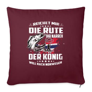 Reichet mir die Rute der könig will nach Norwegen - Sofakissenbezug 45 x 45 cm - Burgunderrot - Vorne