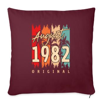 40e anniversaire août 1982 - Housse de coussin décorative 45 x 45 cm - bordeaux - Devant