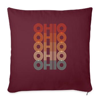 Ohio Einwohner Geschenk - Sofakissenbezug 45 x 45 cm - Burgunderrot - Vorne