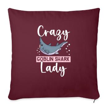 Crazy Goblin Shark Lady Tier Marine Biologe - Sofakissenbezug 45 x 45 cm - Burgunderrot - Vorne