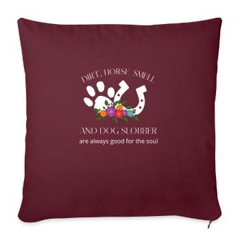 Odeur de cheval et chien Slobber Animaux de compagnie Mèmes Tren - Housse de coussin décorative 45 x 45 cm - bordeaux - Devant