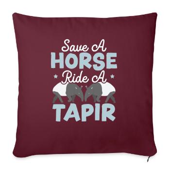 Sauvez la balade à cheval Un tapir animal animal animalier tapir - Housse de coussin décorative 45 x 45 cm - bordeaux - Devant