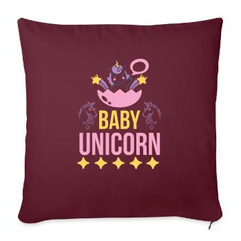 Bébé Einhorn Licorne - Housse de coussin décorative 45 x 45 cm - bordeaux - Devant