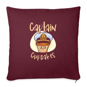 Équipe de boulangerie Capitaine Cupcakes Baker Chef pâtissier - Housse de coussin décorative 45 x 45 cm - bordeaux - Devant