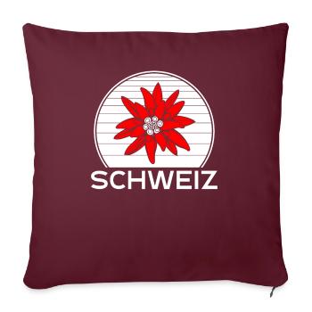 Schweizer Enzian - Sofakissenbezug 45 x 45 cm - Burgunderrot - Vorne