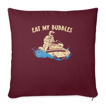 Mangez mes bulles Jet Ski Nautique Scooter Nautique - Housse de coussin décorative 45 x 45 cm - bordeaux - Devant