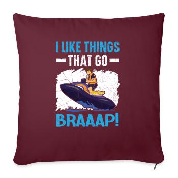J’aime les choses qui vont Braaap Jet Ski Eau - Housse de coussin décorative 45 x 45 cm - bordeaux - Devant