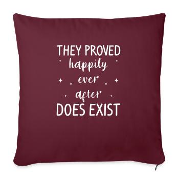 Ils se sont avérés heureux pour toujours existe mariage - Housse de coussin décorative 45 x 45 cm - bordeaux - Devant