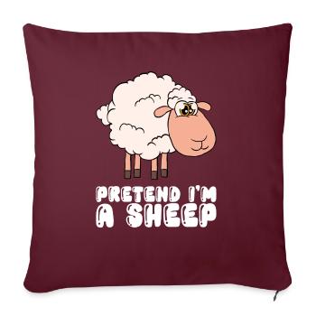 Imaginez que je sois un mouton - Housse de coussin décorative 45 x 45 cm - bordeaux - Devant