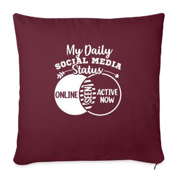 Mon diagramme de Venn d’état quotidien des médias sociaux - Housse de coussin décorative 45 x 45 cm - bordeaux - Devant