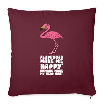 Drôles de graphismes flamants roses - Housse de coussin décorative 45 x 45 cm - bordeaux - Devant