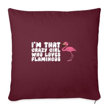 Drôles de graphismes flamants roses - Housse de coussin décorative 45 x 45 cm - bordeaux - Devant