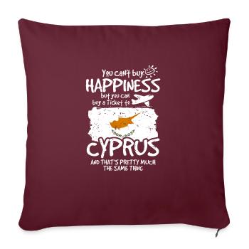 Chypre - Housse de coussin décorative 45 x 45 cm - bordeaux - Devant