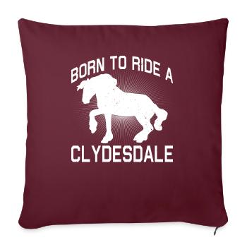 Clydesdale Cold Blood Horse Écosse Cheval - Housse de coussin décorative 45 x 45 cm - bordeaux - Devant