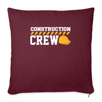 Travailleurs routiers de l’équipe de construction - Housse de coussin décorative 45 x 45 cm - bordeaux - Devant