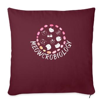Meowcrobiology Science Microbiologie Scientifique Cat - Housse de coussin décorative 45 x 45 cm - bordeaux - Devant