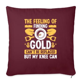 Gold Prospector Humor Genou Arthroplastie Miner - Housse de coussin décorative 45 x 45 cm - bordeaux - Devant
