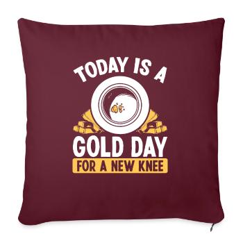 Panner de remplacement de la chirurgie de blessure au genou d’or - Housse de coussin décorative 45 x 45 cm - bordeaux - Devant