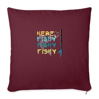 Mignon Ici Poisson Poisson PoissonEux Pêcheur Amoureux Pêcheur Amour - Housse de coussin décorative 45 x 45 cm - bordeaux - Devant