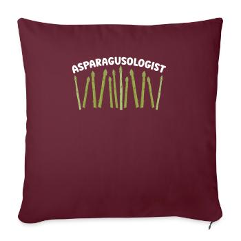 Asparagusologiste Asparagus Lover Vegan Légume - Housse de coussin décorative 45 x 45 cm - bordeaux - Devant