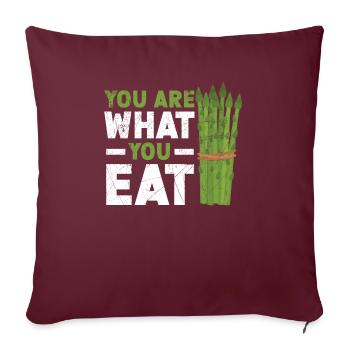 Vous êtes ce que vous mangez Asperges Légume Végétalien - Housse de coussin décorative 45 x 45 cm - bordeaux - Devant