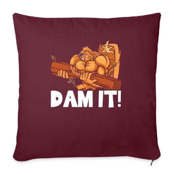 Dam It Beaver Whisperer Faune Animal Rongeur - Housse de coussin décorative 45 x 45 cm - bordeaux - Devant