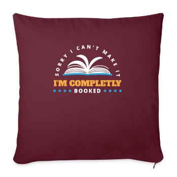 Rat de bibliothèque Amateur de livres Lecture littéraire - Housse de coussin décorative 45 x 45 cm - bordeaux - Devant